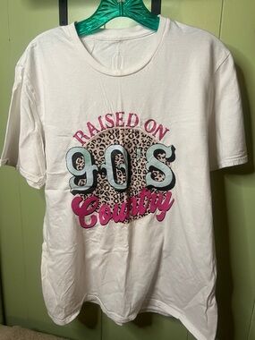 Raised On 90's Leopard Graphic Tee - Pink, Mint, Tan